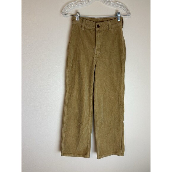 Billabong X Wrangler Pants Womens 25 Corduroy Wide Leg Brown Jeans High Rise - Picture 1 of 6